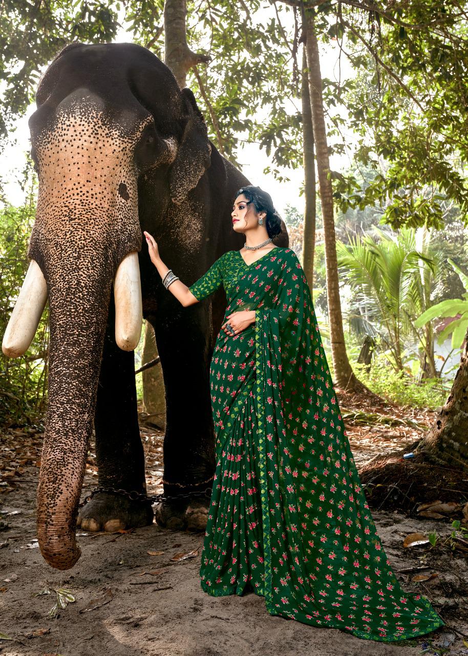 Kashvi Purva Silk Latest fancy Designer Casual Wear Printed Saree Collection
