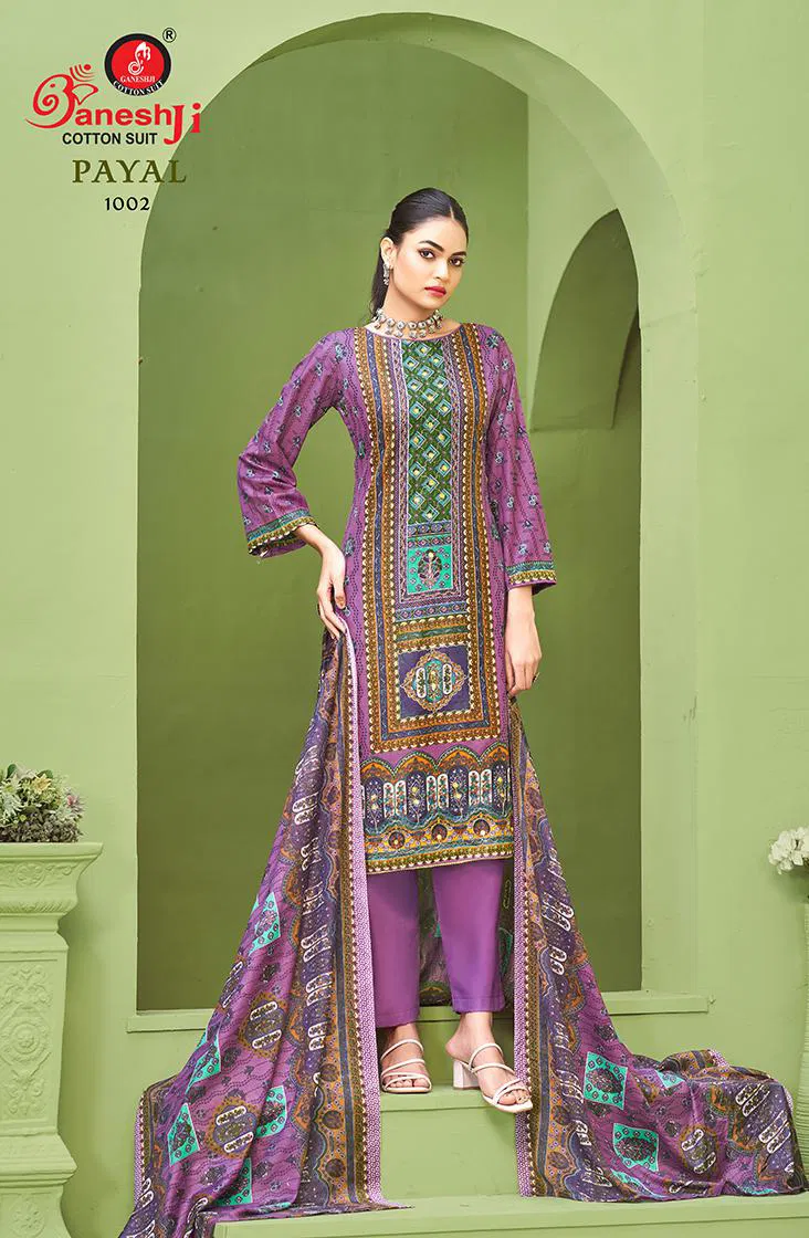 Payal Vol 1 By Ganeshji Karachi Cotton Printed Dress Material Wholesale In India
