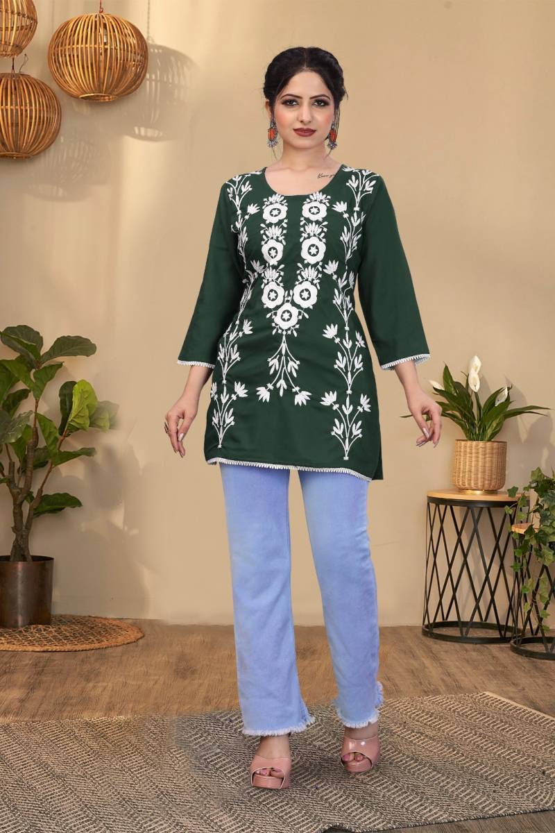 Money By Nsf Rayon With Chikankari Kurti Wholesalers In India