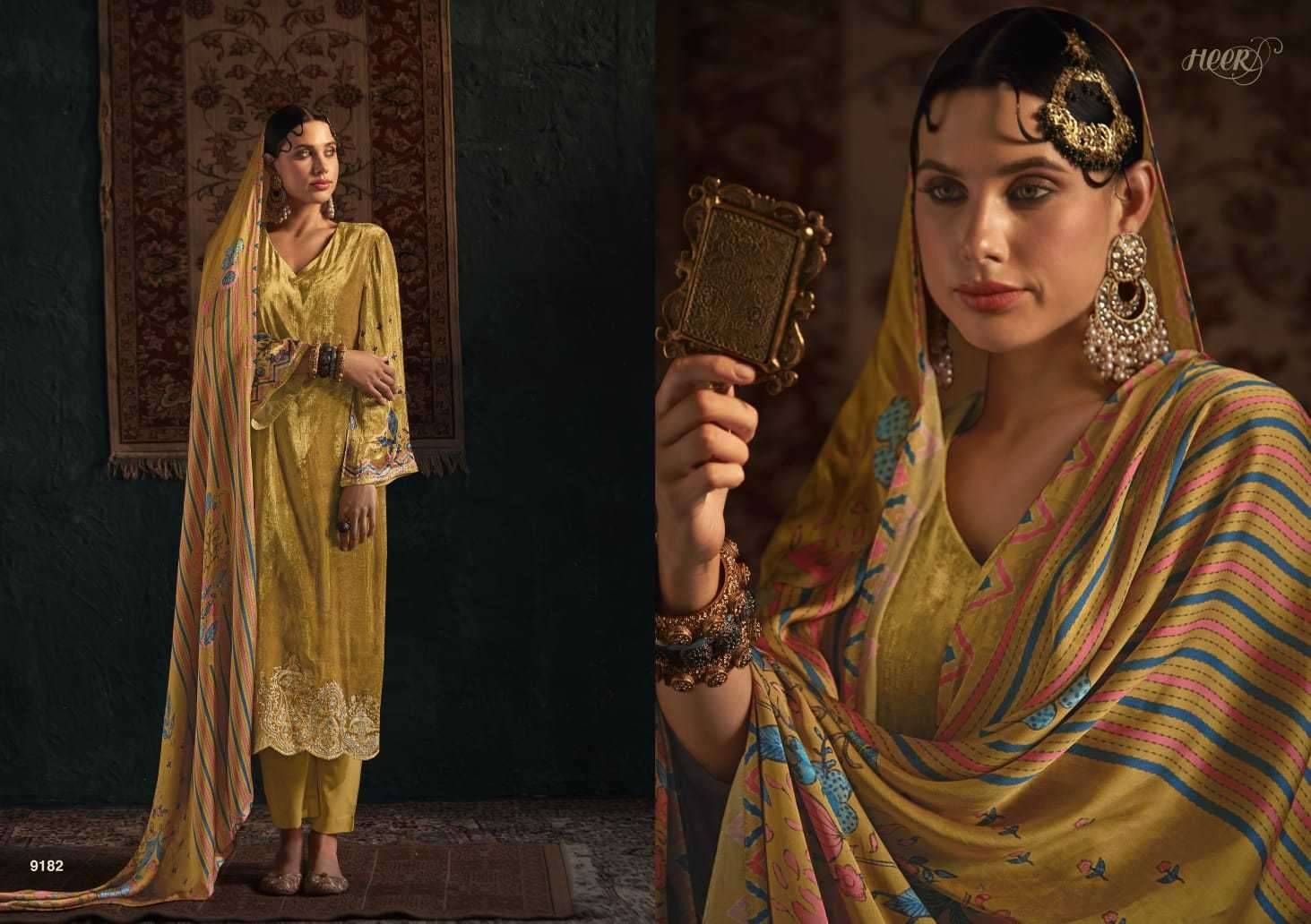 Kimora Heer Salam E Ishq Winter Wear Velvet Printed Suits Catalog
