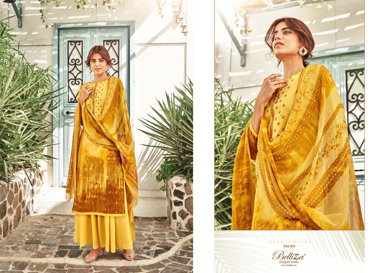 Belliza Heeriye Pure Cotton Casual Wear Digital Print with Exclusive Fancy Heavy Embroidery Work Dress Material Collection