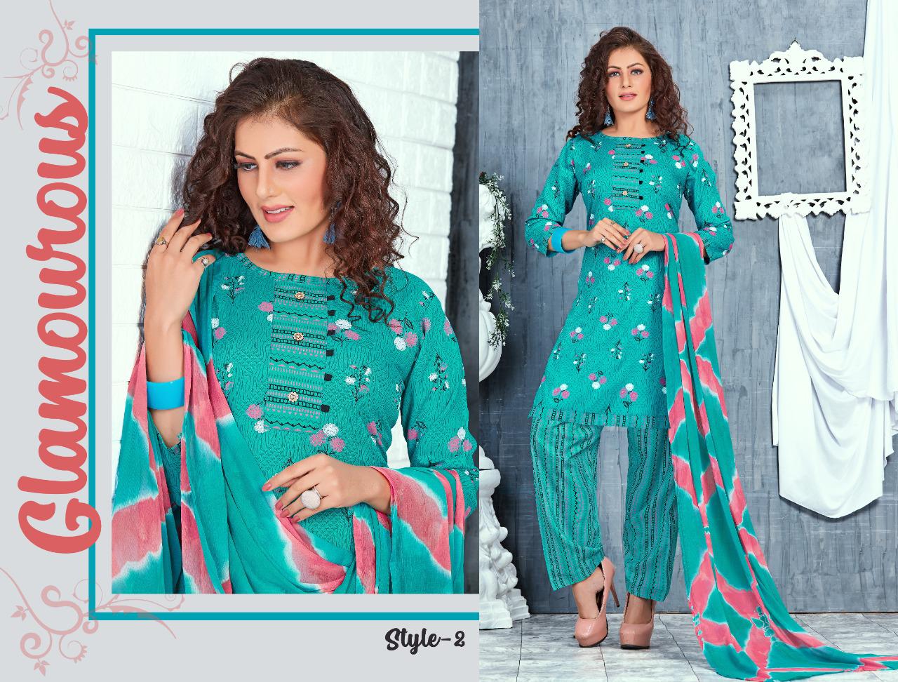 Trendy Honour Latest Designer Rayon Printed Ready Made Regular Wear Dress Collection 
