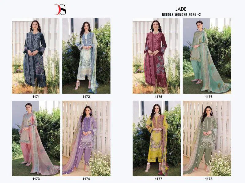 Deepsy Jade Needle Wonder 2025 Vol 2 Chiffon Dupatta Pakistani Suits Wholesale Clothing Distributors In India