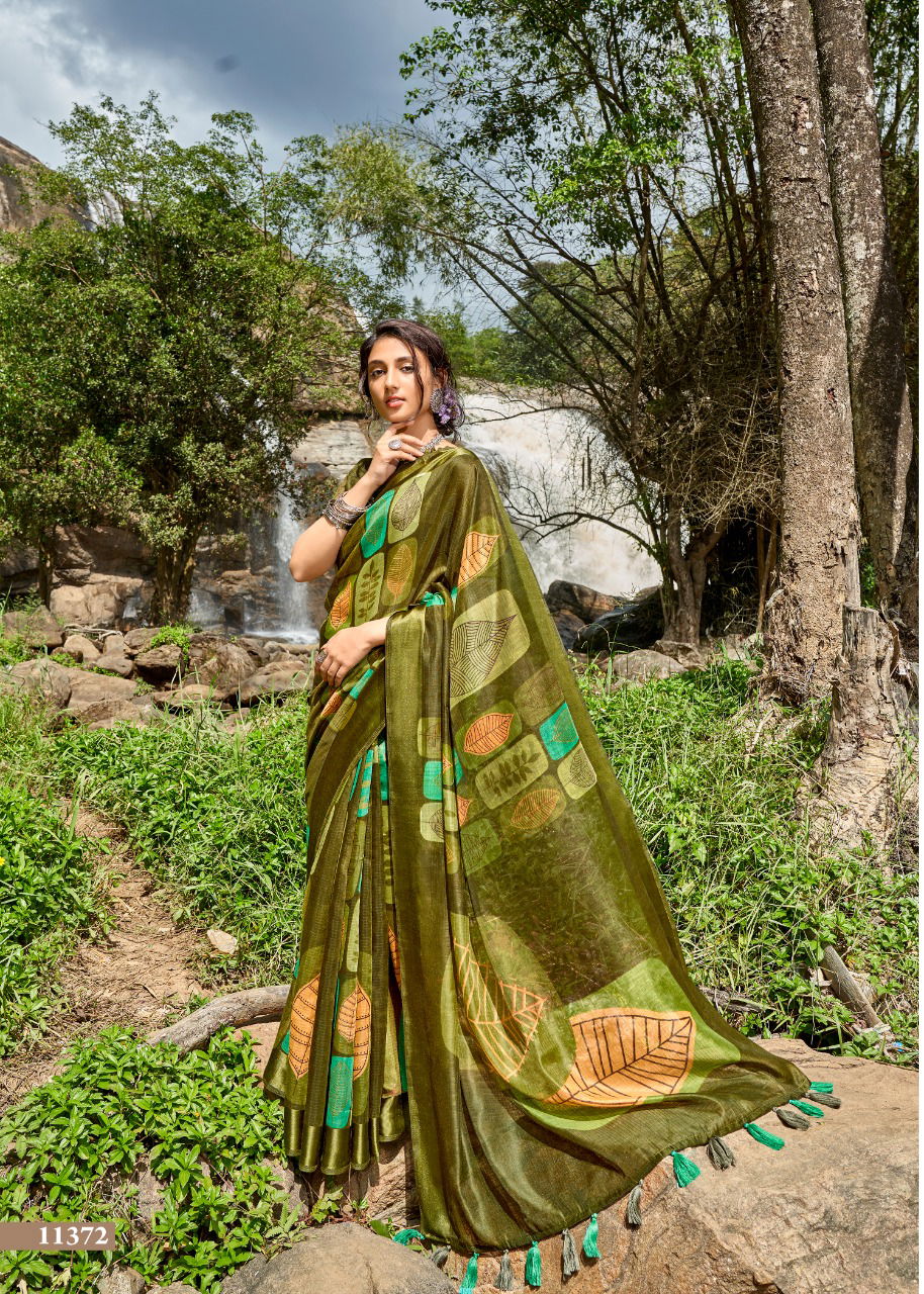 TRIVENI PANCHEE Latest Designer Fancy Festive Wear Heavy Cotton Linen Saree Collection