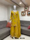 Yellow Colour Luxuria Vol 1 By Beriston Natural Crepe Sharara Suit BS104