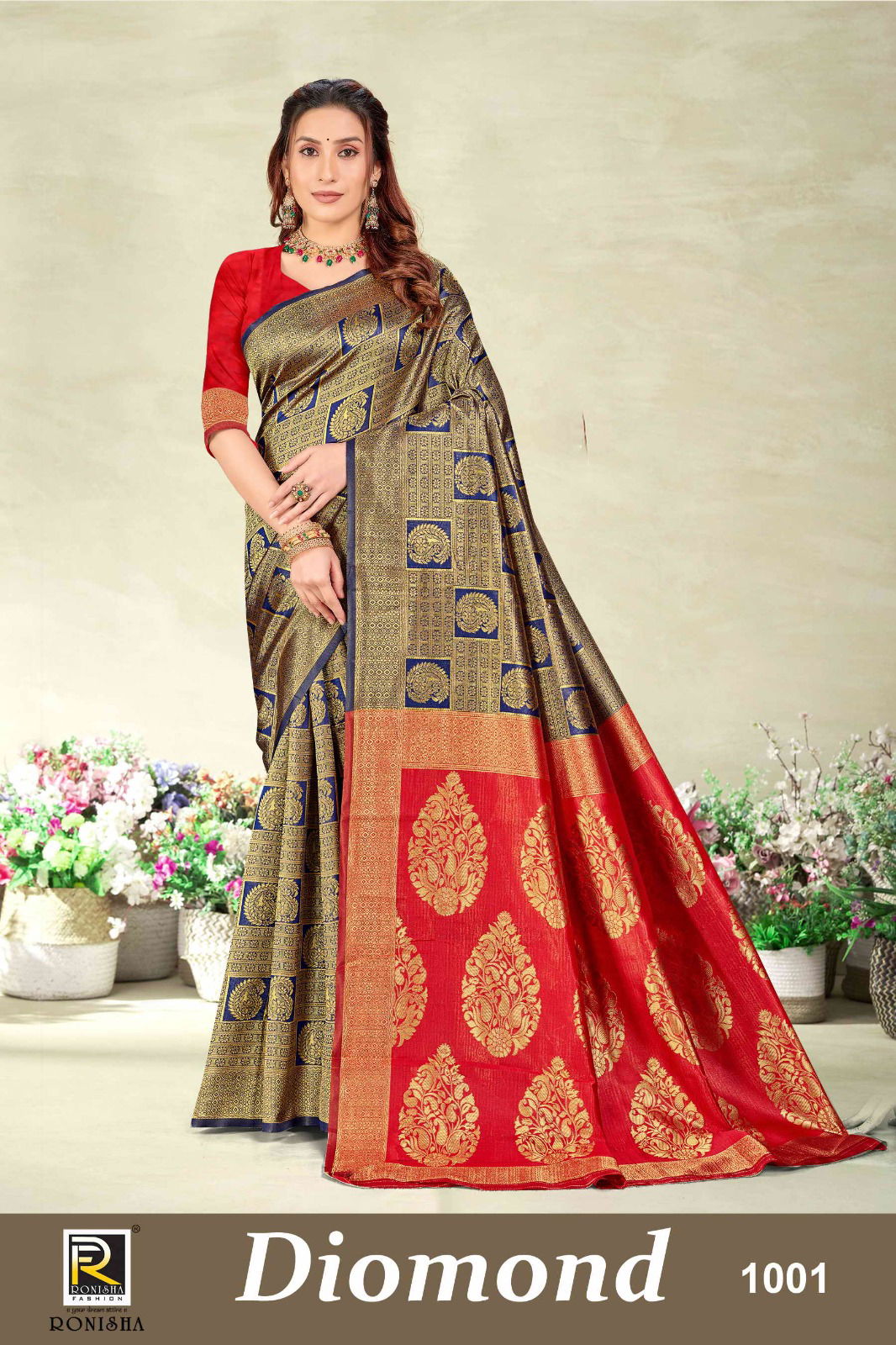Diomond By Ronisha 1001 To 1006 Banarasi Silk Sarees Wholesale Clothing Supplier In India
