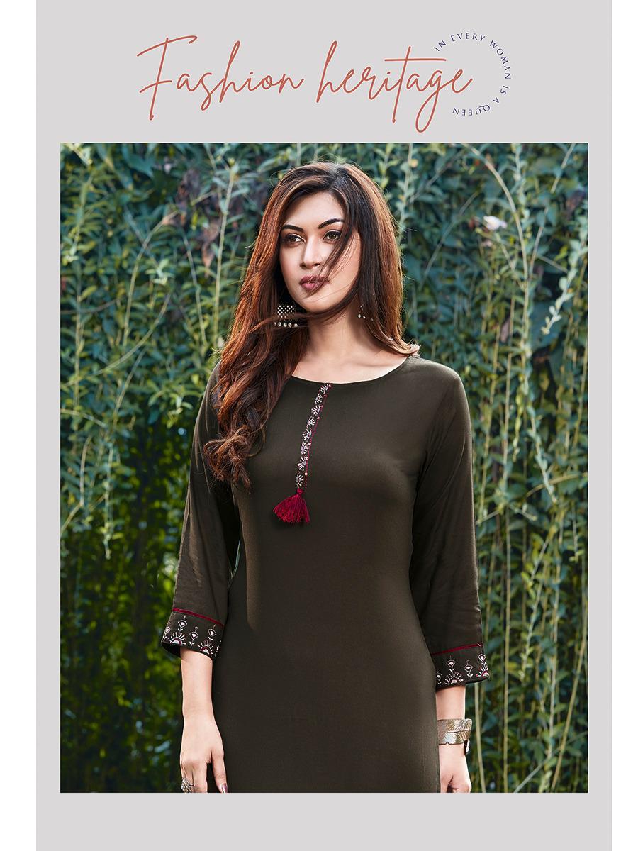 LADIES FLAVOUR SERENA VOL-3 Latest Fancy Designer Ethnic Wear Rayon With Embroidery Work Heavy Kurtis Collection