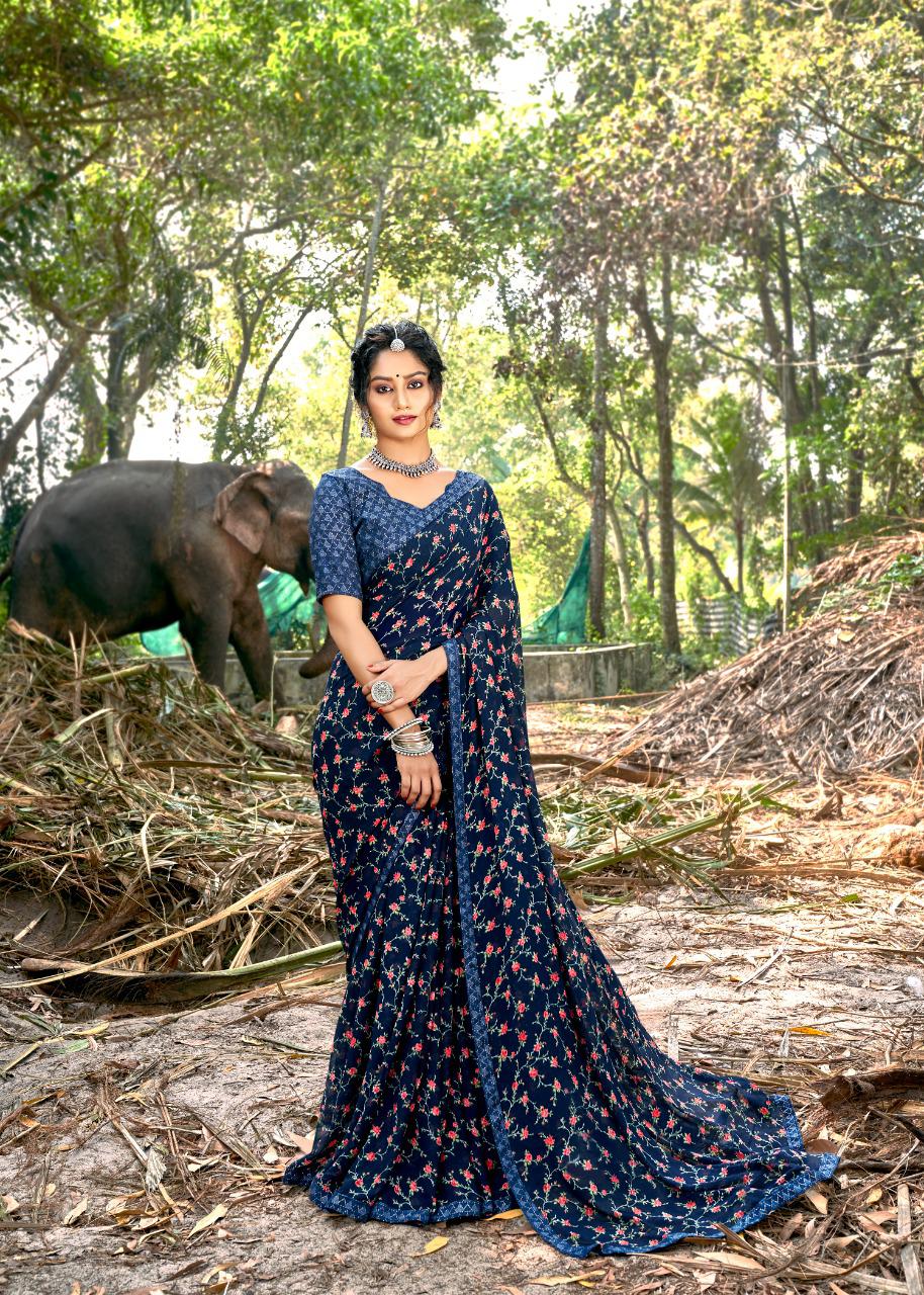 Kashvi Purva Silk Latest fancy Designer Casual Wear Printed Saree Collection

