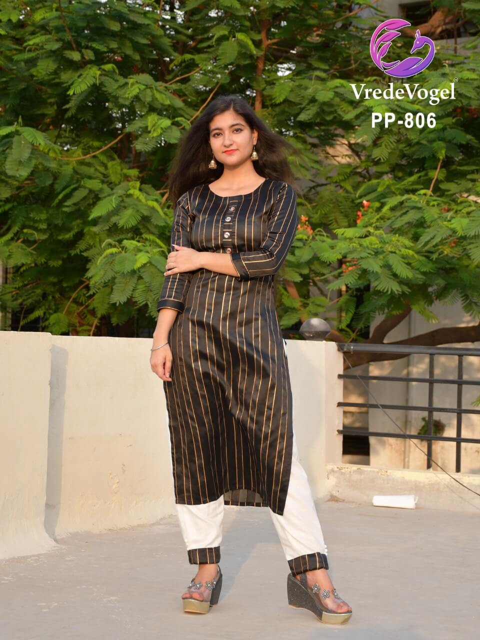 Vrede Vogel Khushiya Ethnic Wear Designer Silk Kurti With Bottom Collection
