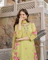 Dhuvrunda 01 Chanderi Butti Printed Casual Wear Kurti With Pant And Dupatta Wholesale In India