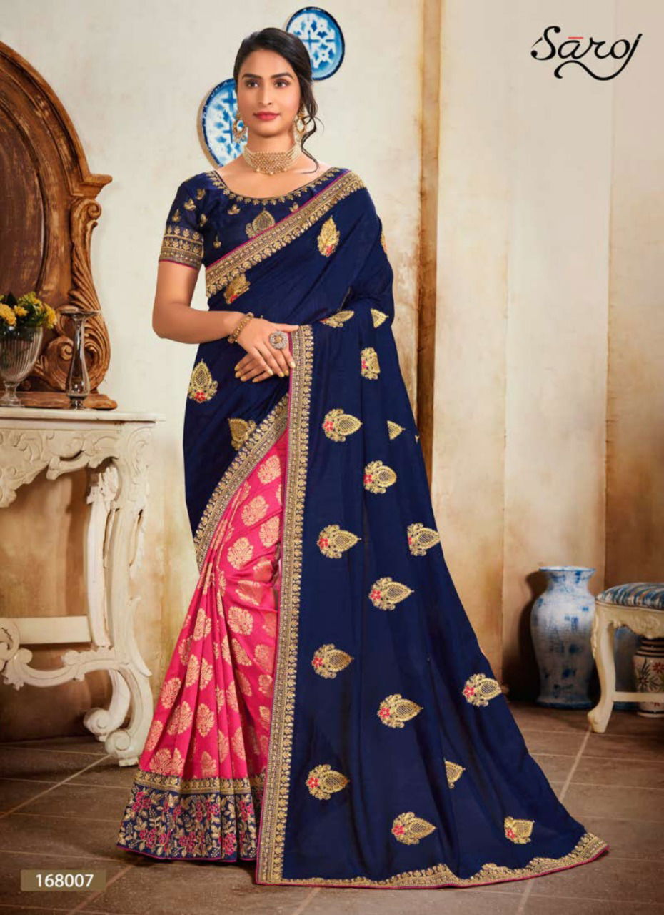 Saroj Kolaveri Latest Fancy Heavy Festive Wear Vichitra Silk Sarees Collection

