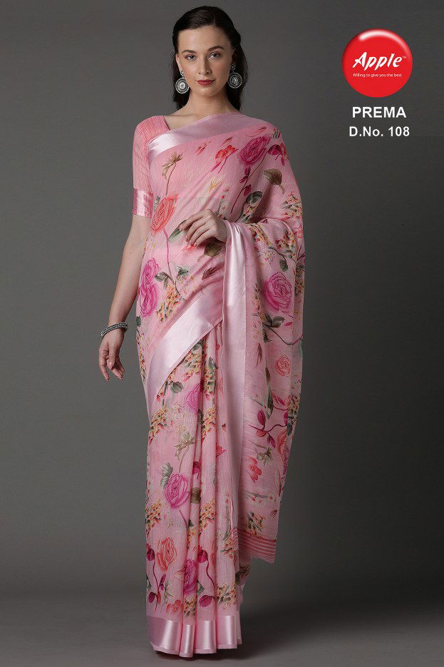 Apple Prema Exclusive Party wear Designer Cotton Blend Saree Collection 