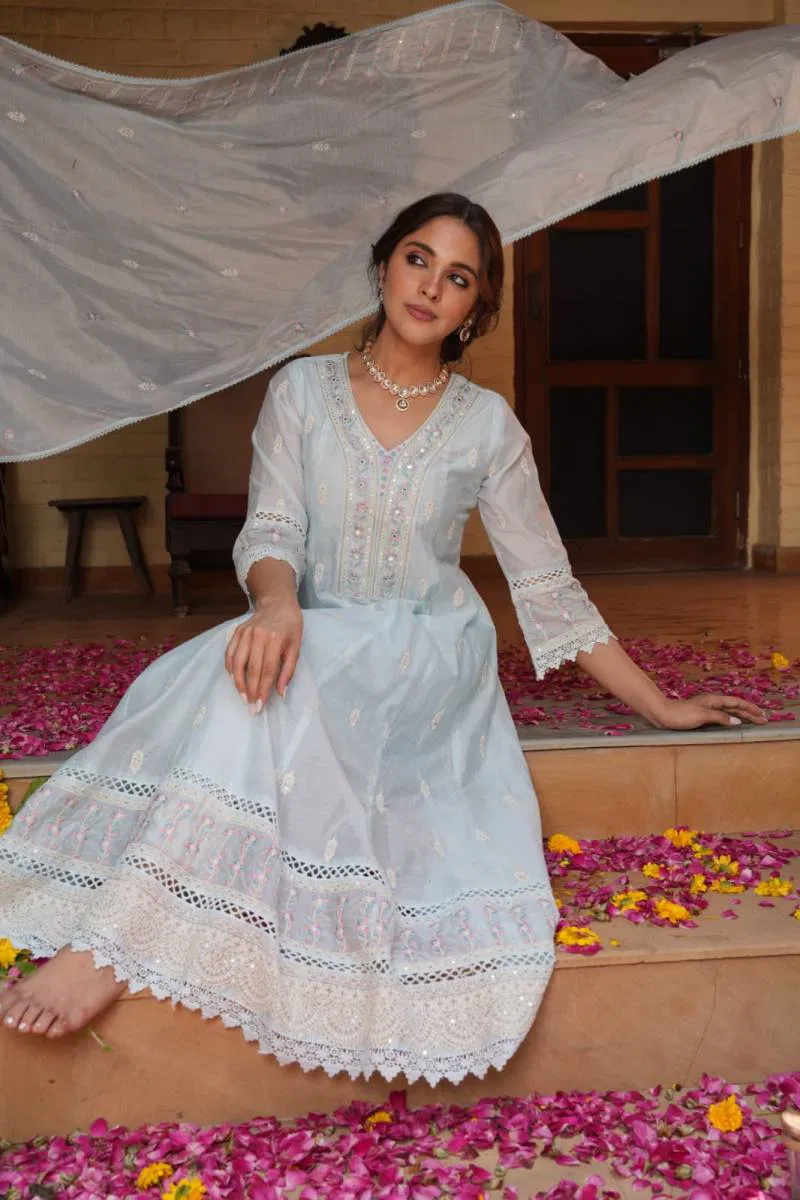 Tanyaa P 406 Mul Chanderi Cotton With Work Readymade Suit Wholesale Market In Surat