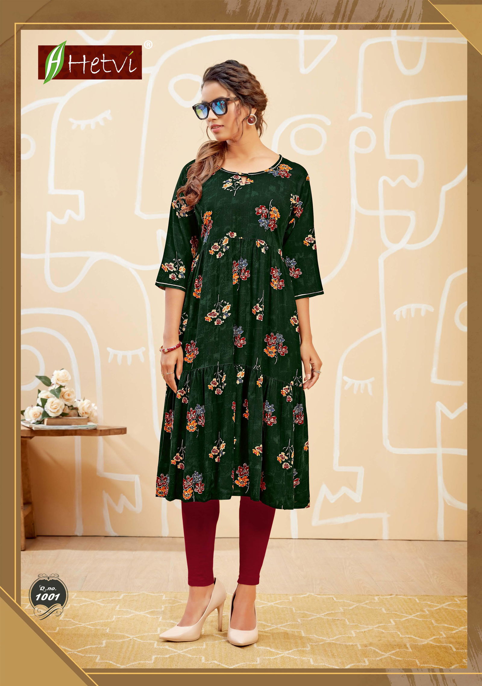 Hetvi Forum Casual Wear Rayon Printed Designer Anarkali Kurtis Collection
