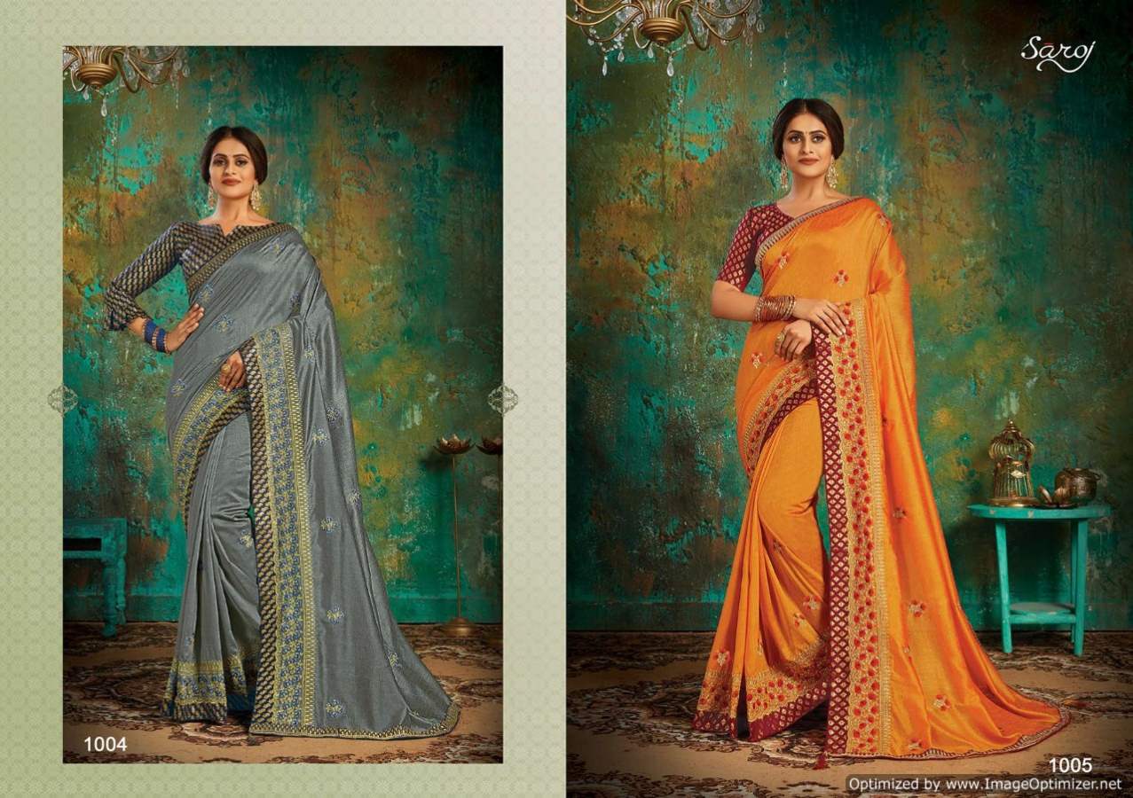 Saroj Anushka Exclusive Festive Wear Wedding wear Heavy Designer  Silk Saree Collection With Heavy Border And Butta Work Blouse 