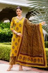 Naisha K 353 Cotton Embroidered Work Kurti With Pant And Dupatta Wholesale Market In Surat With Price