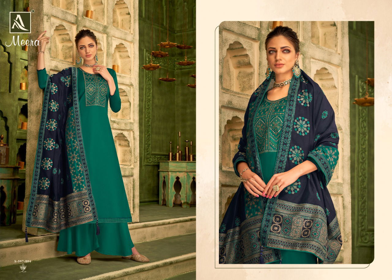 Alok Meera Fancy Festive Wear Embroidery Jam Cotton Designer Salwar Kameez Collection
