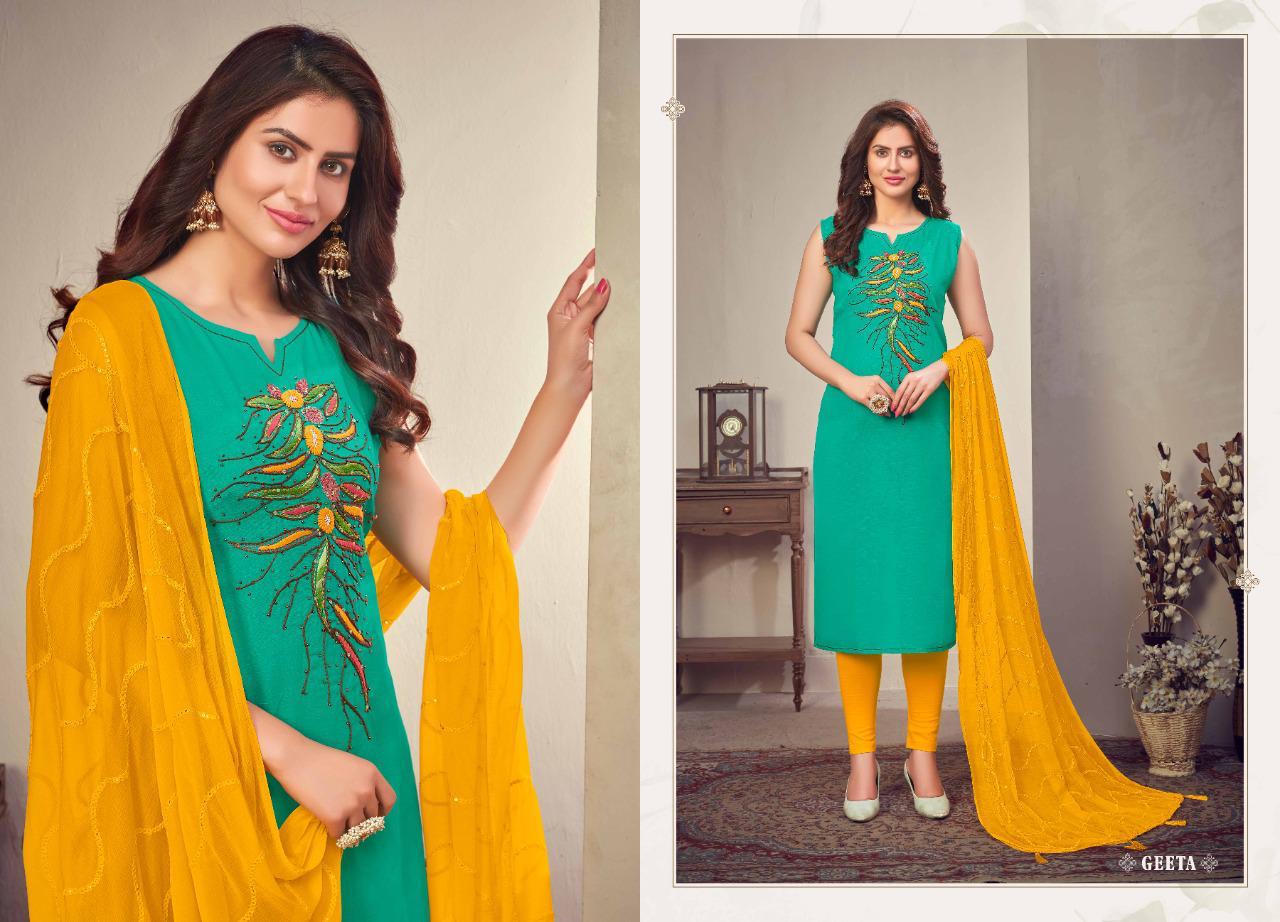 Saheli Dhara Heavy Linen Fancy Designer Ethnic Wear Heavy linen Kurtis With Dupatta Collection