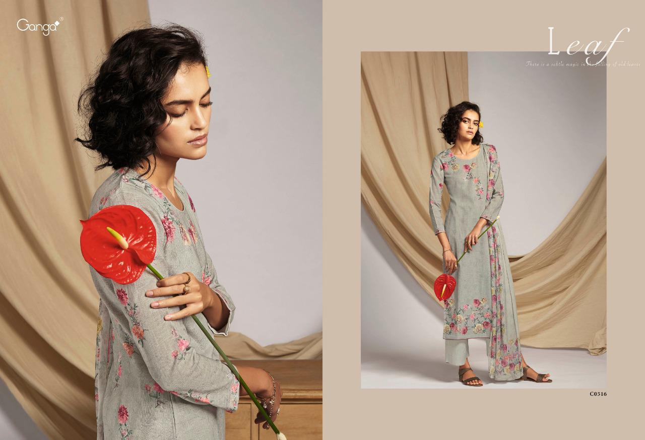 GANGA LEAF Latest Fancy Festive Wear Finest Cotton Linen Printed with Hand Work And Swarovski Work Heavy salwar suit Collection 