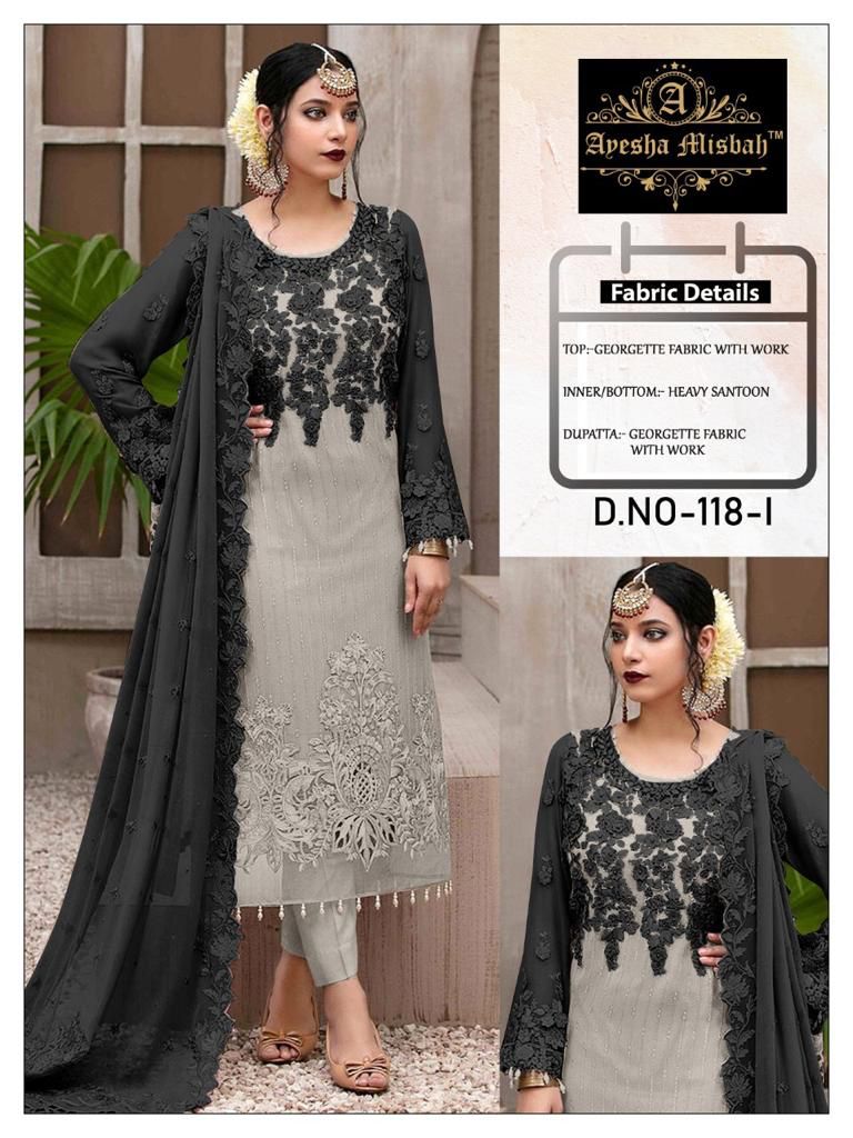 Ayesha Misbah 132 Wedding Wear Georgette Heavy Pakistani Salwar Kameez Collection