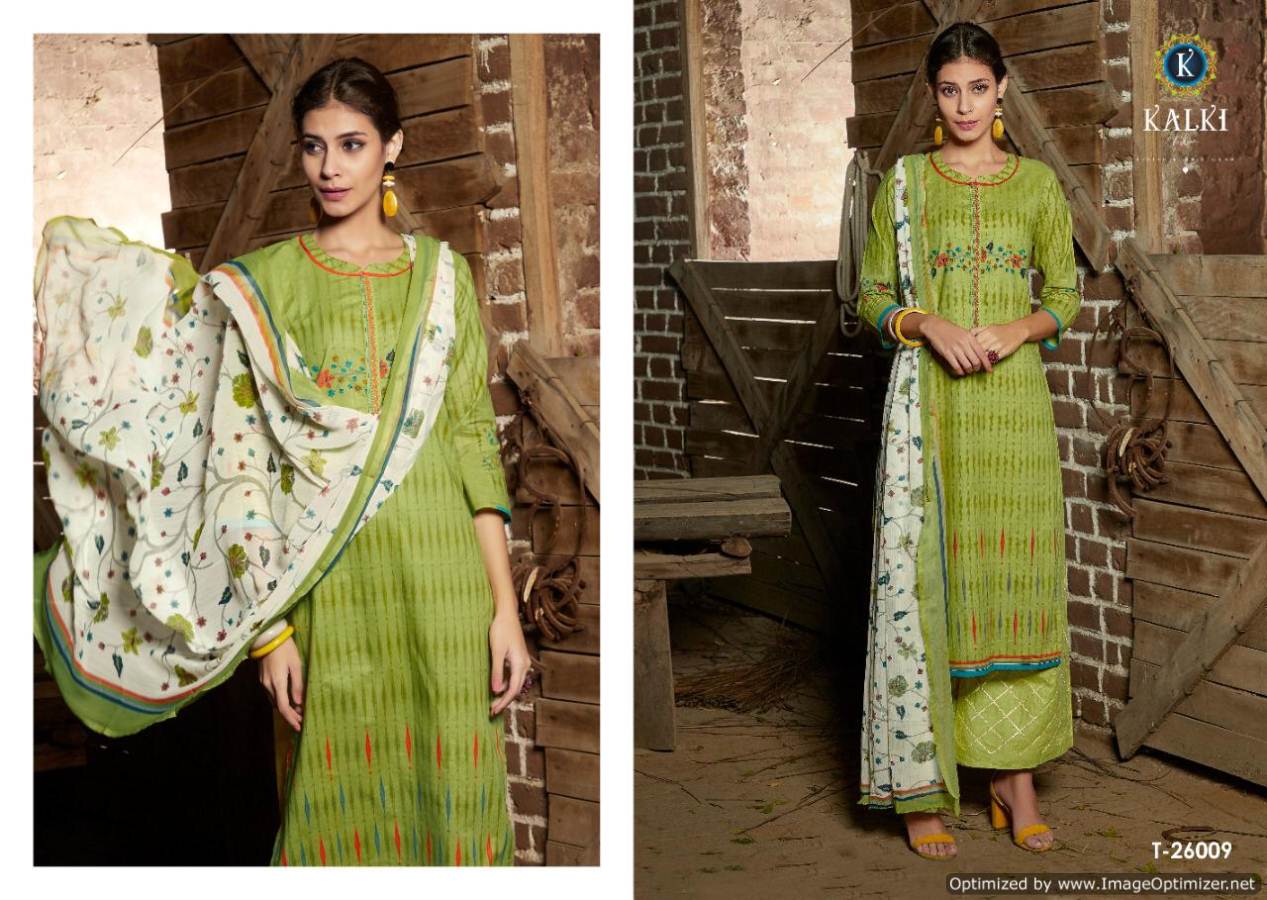 Kalki Ready Made Collection Of Kurti Plazzo Pattern Suit Gota Patti Work With Nazneen Dupatta 