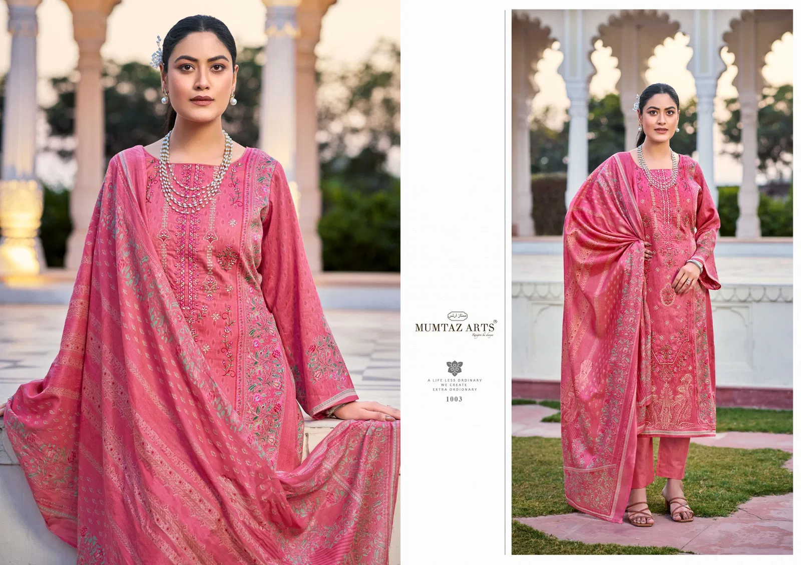 Rose By Mumtaz Arts Jam Satin Printed Salwar Kameez Suppliers In India