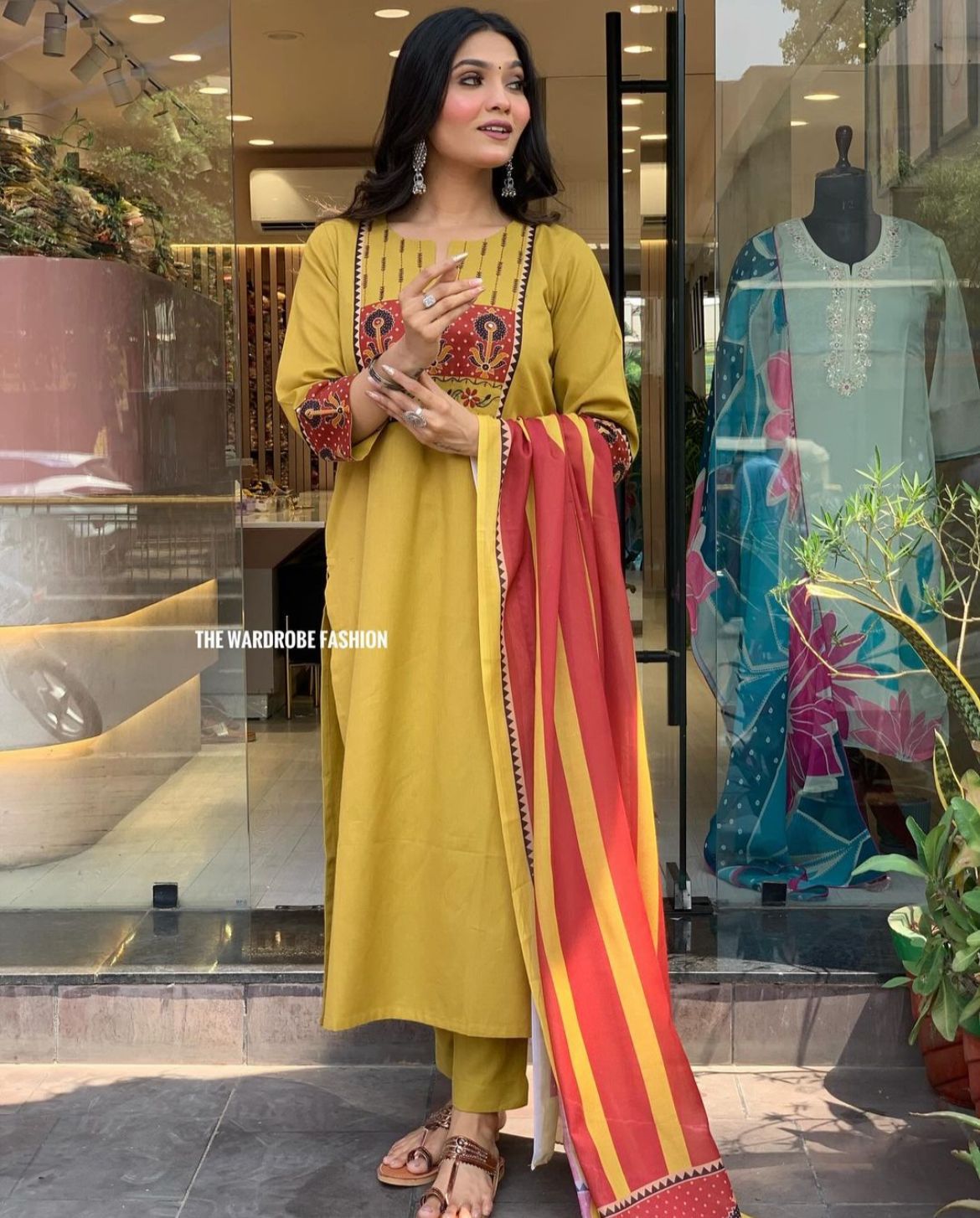 Fvd Yellow Rani Rayon Printed Kurti With Bottom Dupatta Exporters in India
