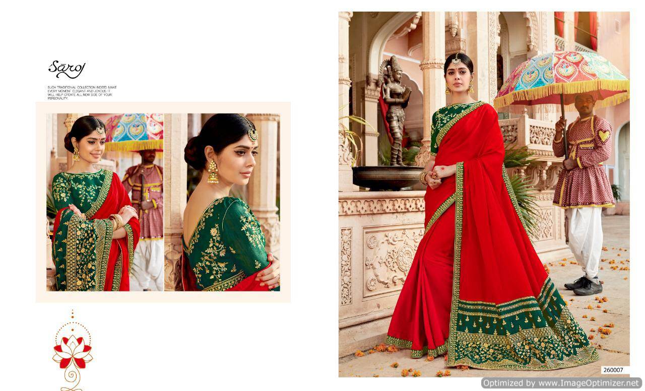 Saroj Samaira Latest Designer Heavy Bridal Wedding Wear Saree Collection With Work And Heavy Pallu