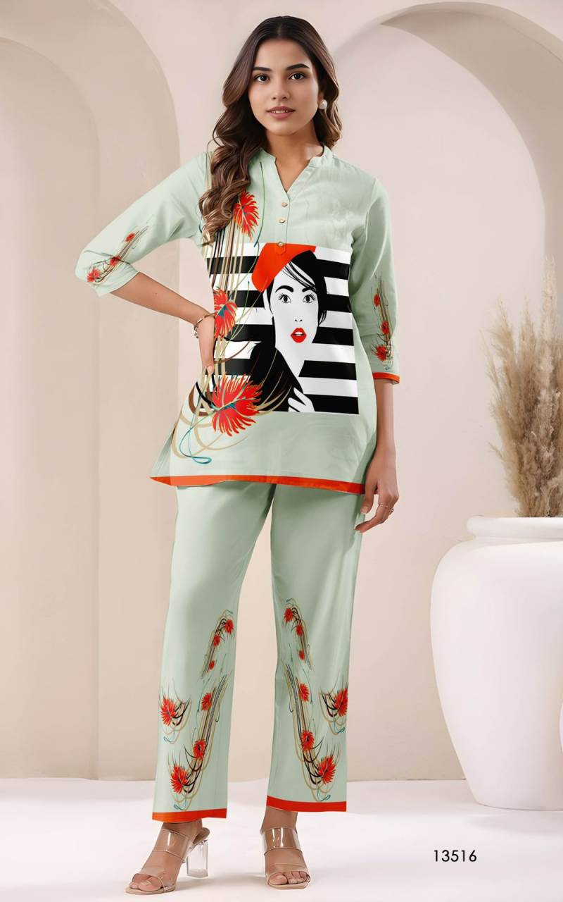 Tanyaa P 256 Cotton With Fancy Printed Co Ord Set Suppliers In India