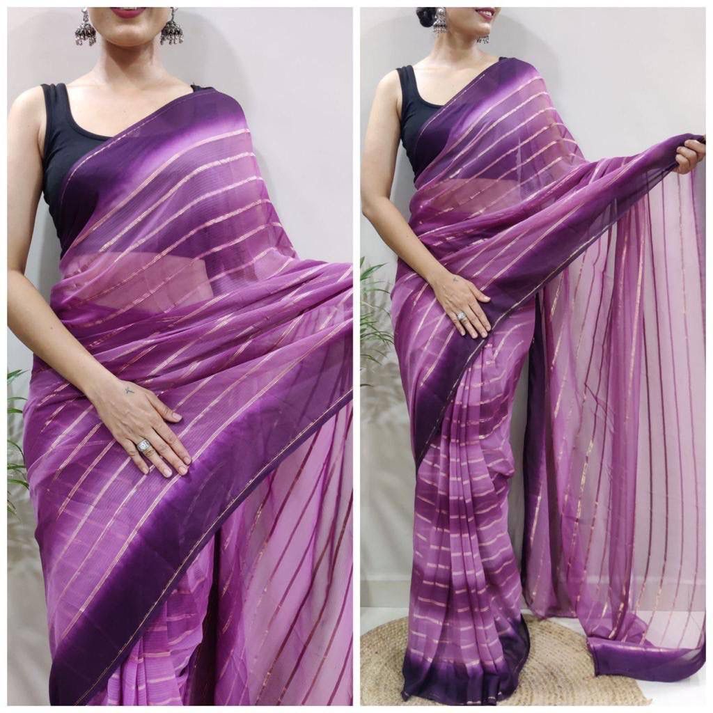 Sf 622 Faux Georgette Party Wear 1 Minute Readymade Saree Suppliers In India
