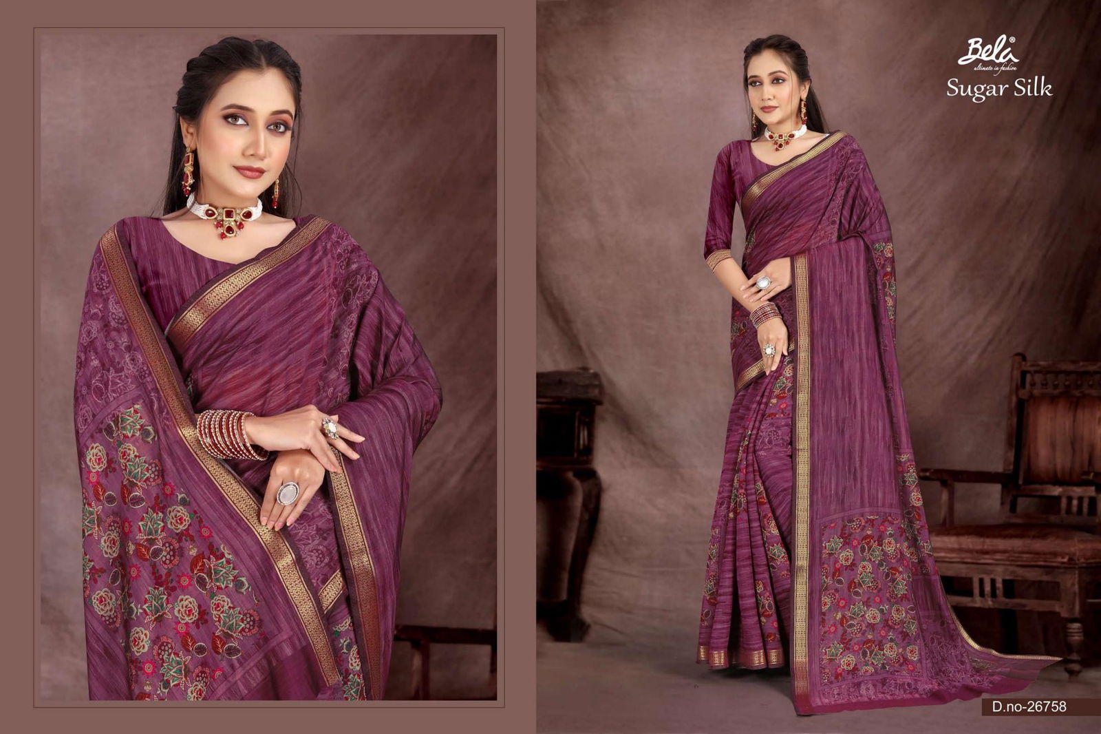 Sugar Silk By Bela Fashion Viscose Digital Printed Saree Exporters In India