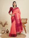 Jf 2584 To 2591 Raw Silk Temple Woven Border Saree For Bussiness 