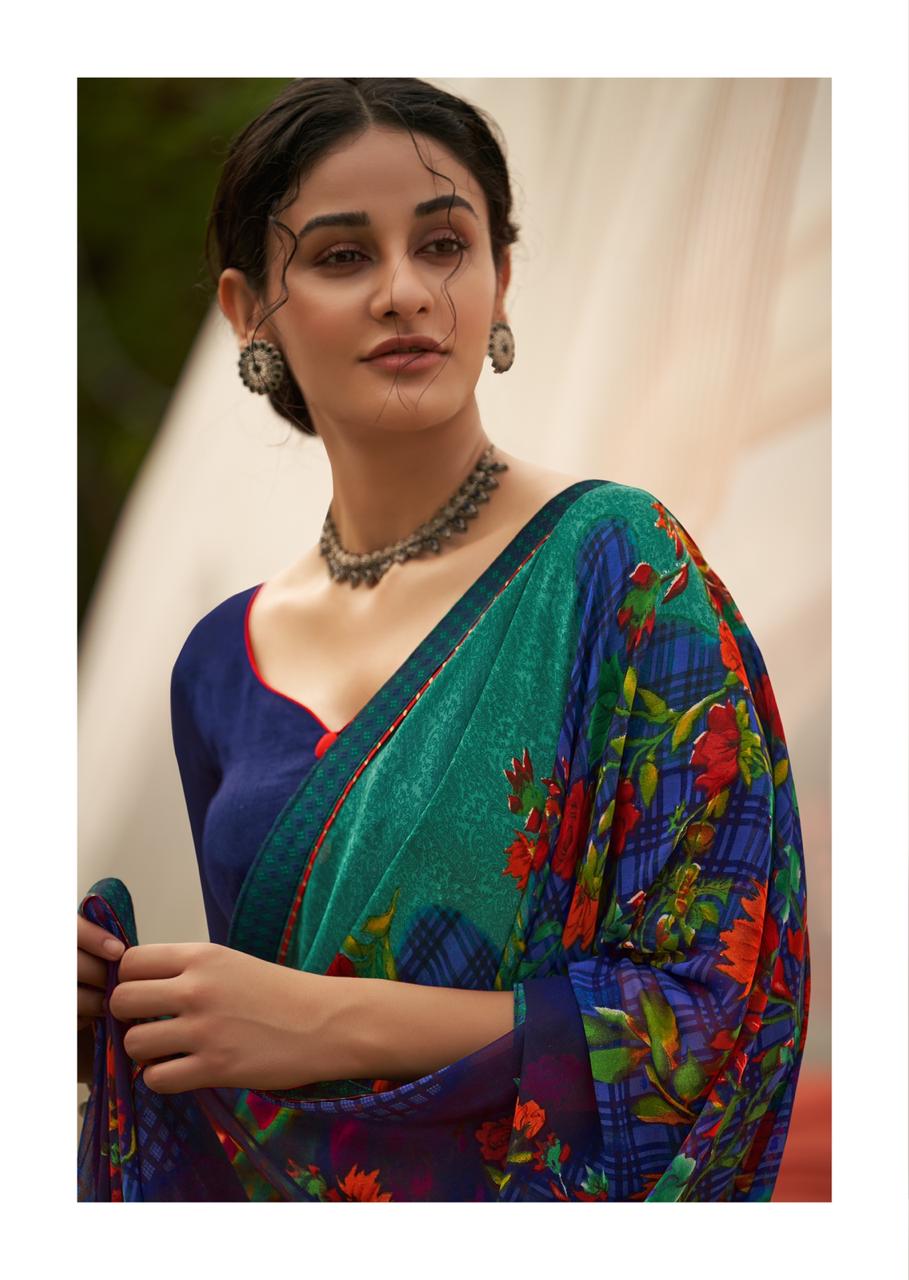 REVISE RATE -- KASHVI FALAK Latest Fancy Regular Wear Weightless Printed saree Collection