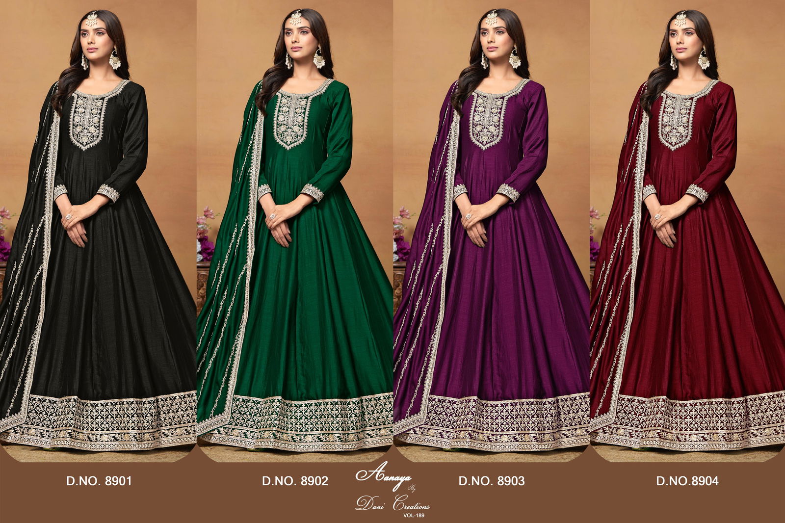 Aanaya Vol 189 By Twisha Art Silk Gown With Dupatta Wholesale Price In Surat