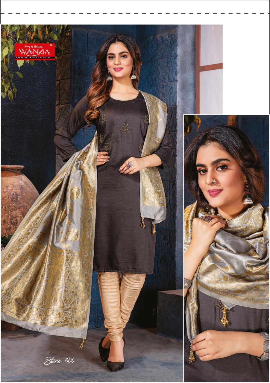 Wanna Shine 3 Fancy Casual Wear Designer silk Kurti With Dupatta Collection
