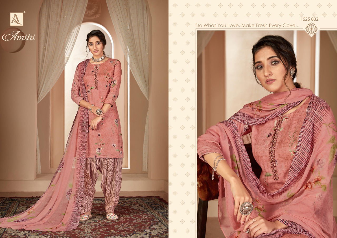 Alok Amitii Latest fancy Designer Fancy casual wear Pure Jam Digital Style Printed Embroidery Cotton Dress Material
