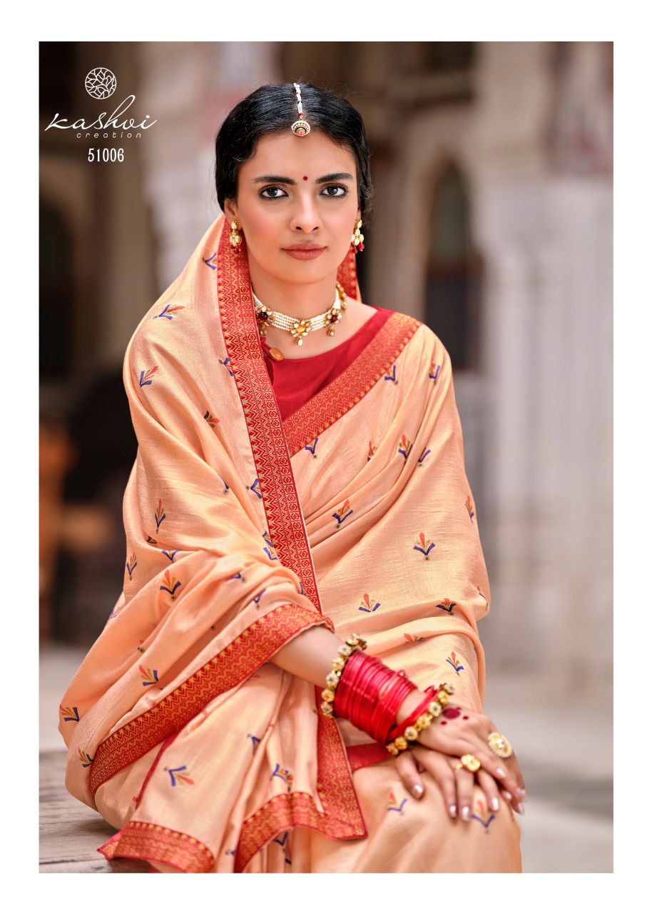 Kashvi Karigari Vichitra Jari With Fancy Lace Casual Wear Silk Saree Collection
