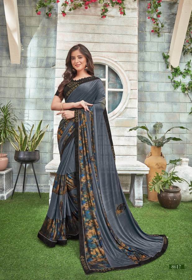 Shangrila Alisha Latest Fancy Designer Printed Ethnic Wear Swarovski Fancy Work Designer Saree Collection
