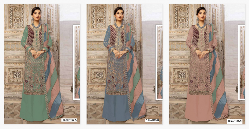 Hit 1169 A To C Faux Georgette Designer Salwar Suits Exporters In India