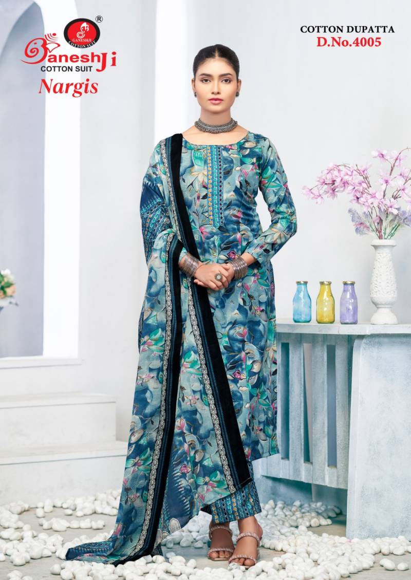 Nargis Vol 04 By Ganeshji Printed Cotton Dress Material Bulk Orders In India