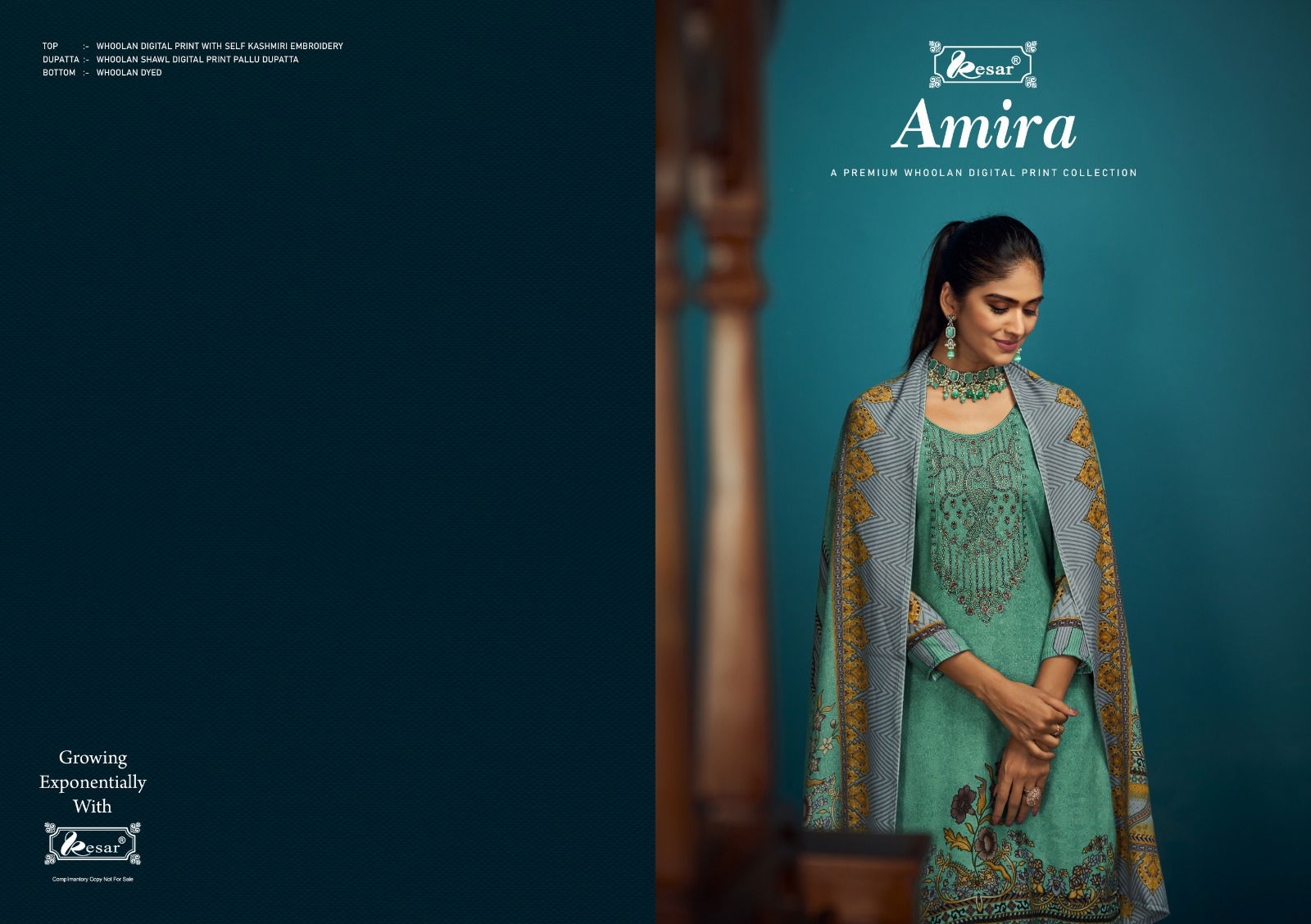 Amira By Kesar Woolen Digital Printed Dress Material Catalog 
