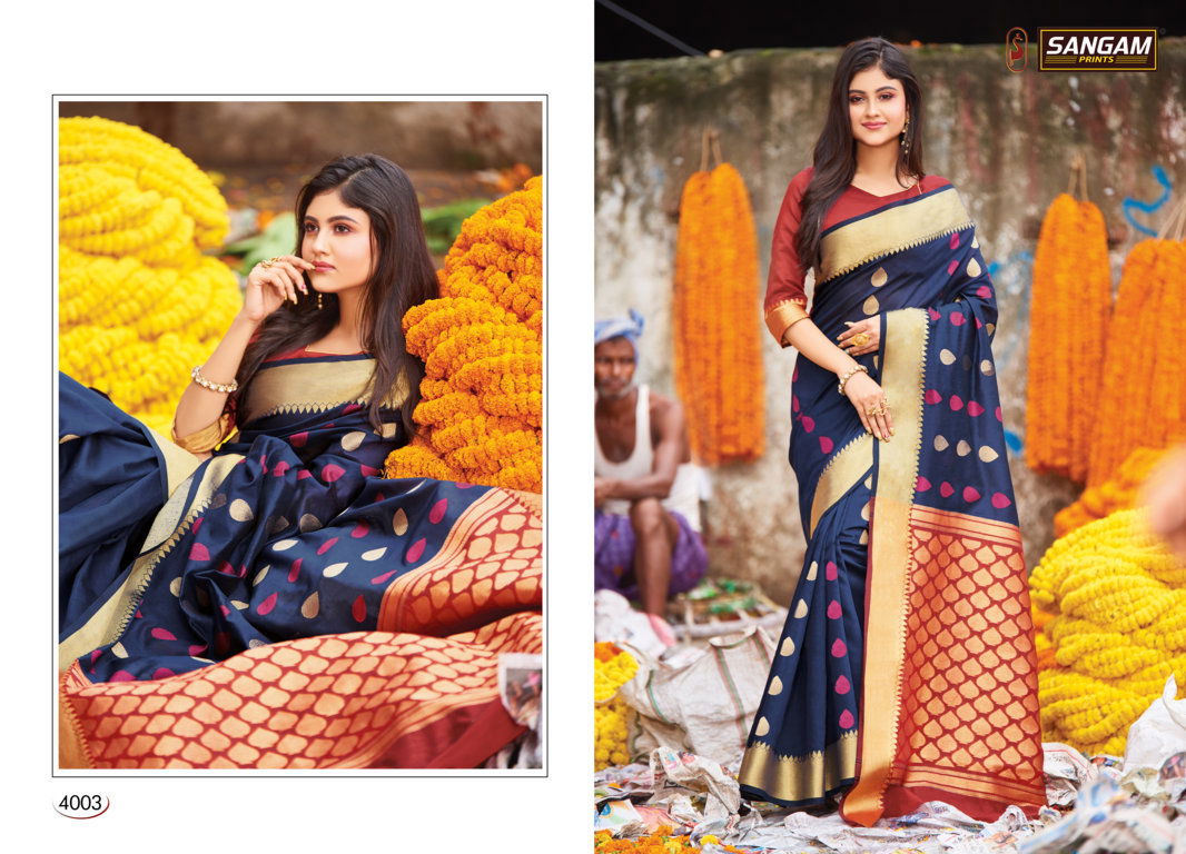 Sangam Aaradhya Latest Fancy Designer Festive Wear Heavy  Handloom Cotton Saree Collection
