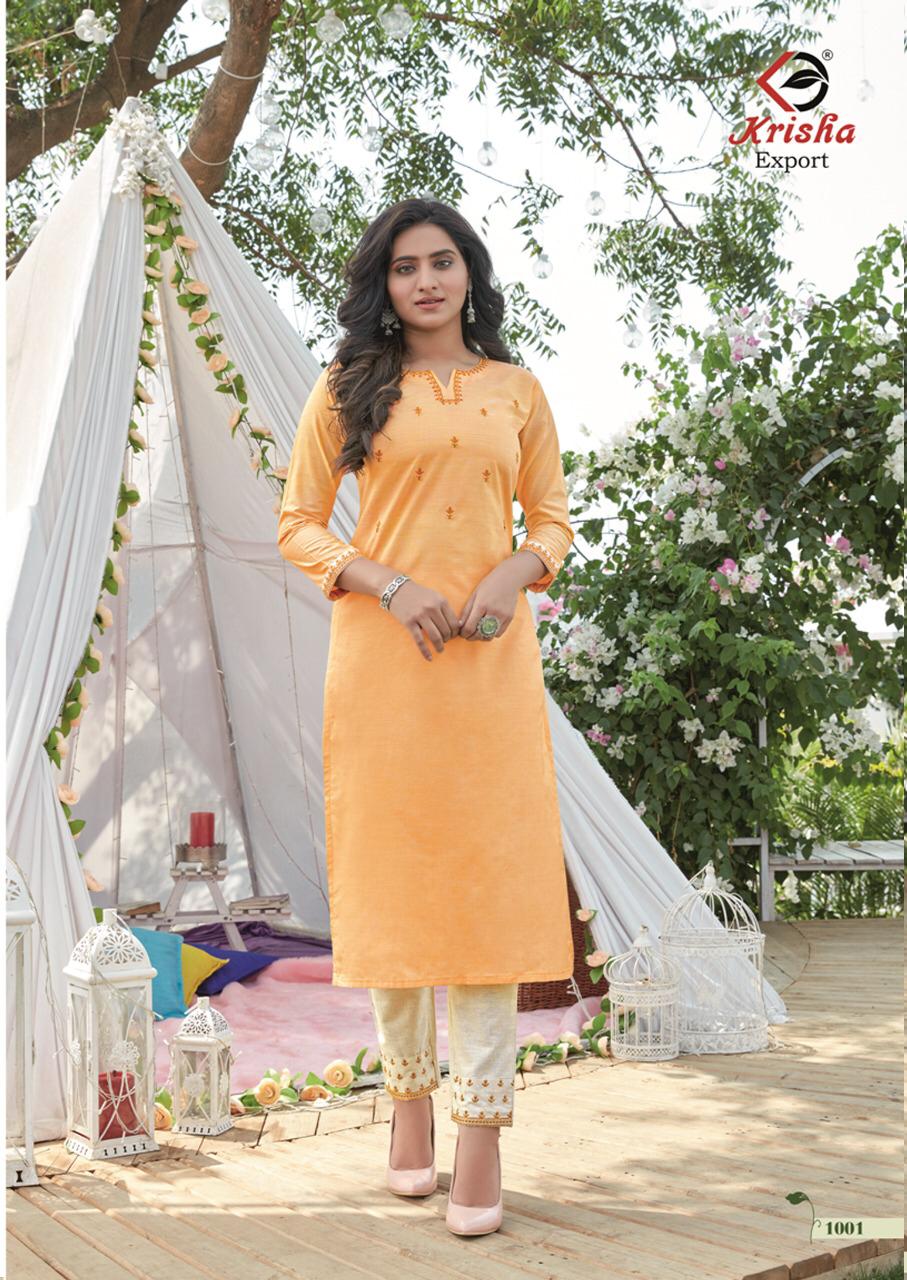 Krisha Lyra Latest Designer Fancy Festive Casual Wear Cotton Heavy Worked Kurtis With Bottom Collection
