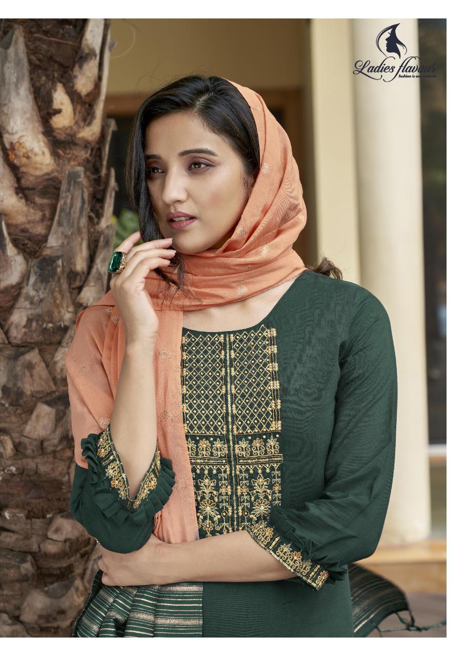 Ladies Flavour Ruhana 1 Festive Wear Maslin With Embroidery With Heavy Khatli Work Ready Made Collection
