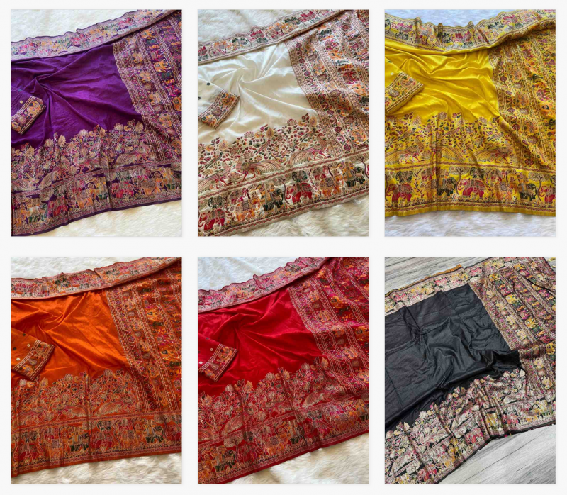Kc 308 Festive Wear Pashmina Silk Saree Bulk Orders In India
