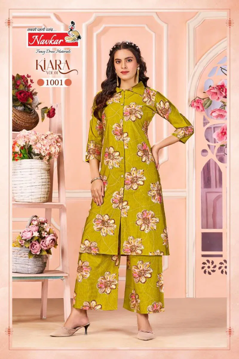 Kiara Vol 1 By Navkar Vatican Discharge Printed Kurti With Bottom Exporters In India