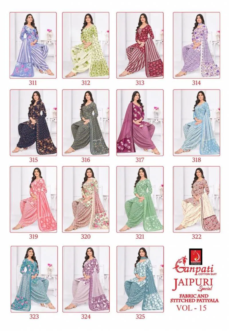 Jaipuri Special Patiyala Vol 15 By Ganpati Fancy Cotton Dress Material Wholesale Online