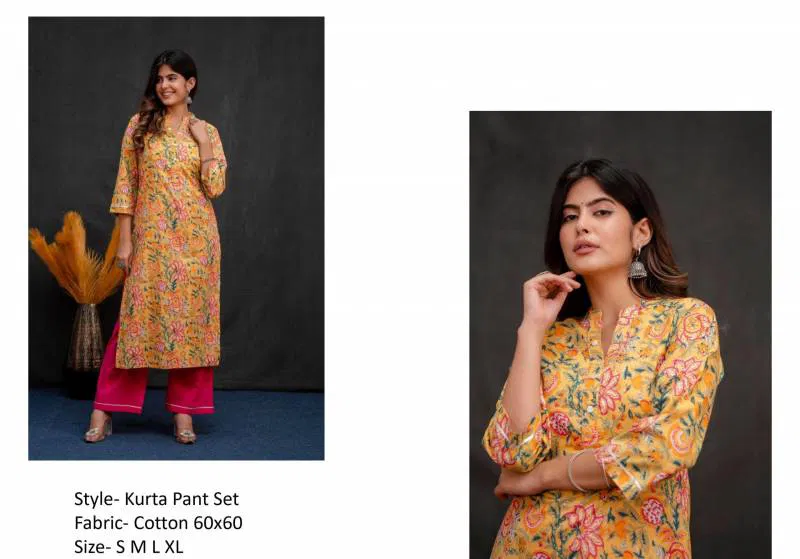 Stylee Girl 2 Cotton Printed Kurta With Pant Set Wholesale Price In Surat