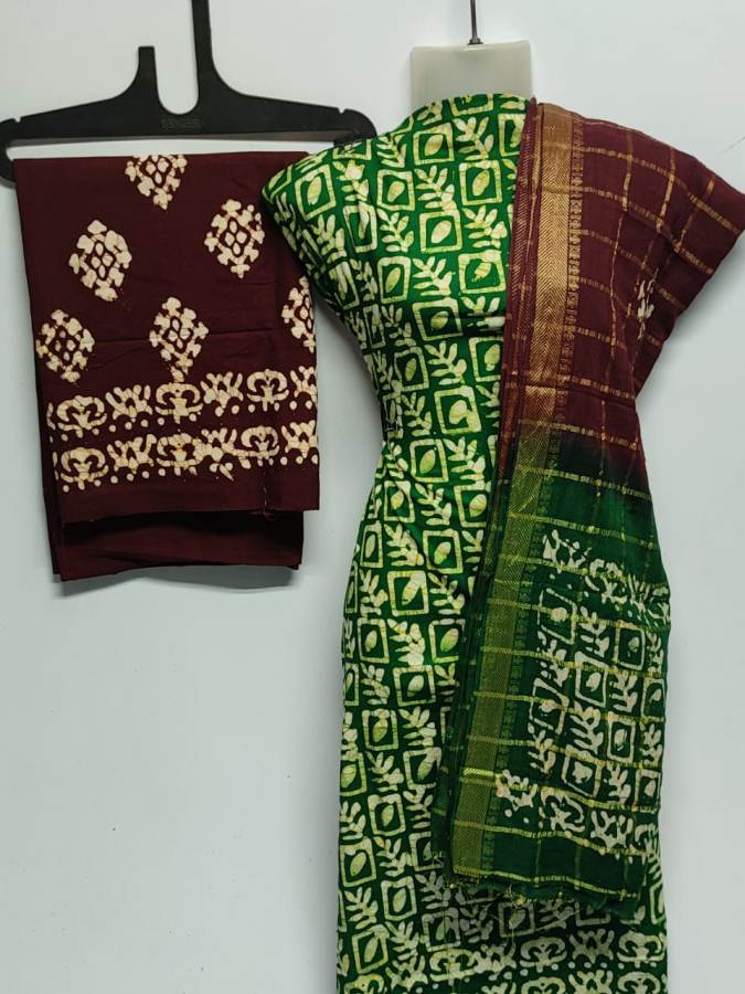 Latest Pure Cotton Bandhani Print Dress Material Collection 