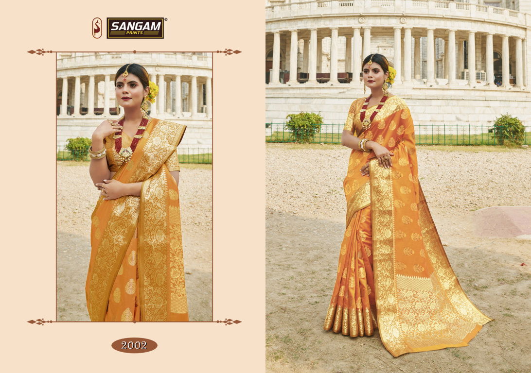 SANGAM RED STONE Latest Fancy Designer Festive Wear Heavy Silk Saree Collection